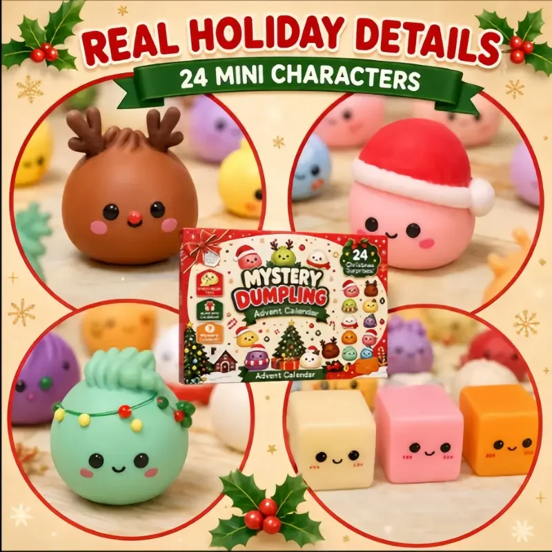 2026 new Christmas Blind Box Arrival Countdown Calendar Blind Box Bun Pinching and Relaxing Toy Gift Box 24 pieces