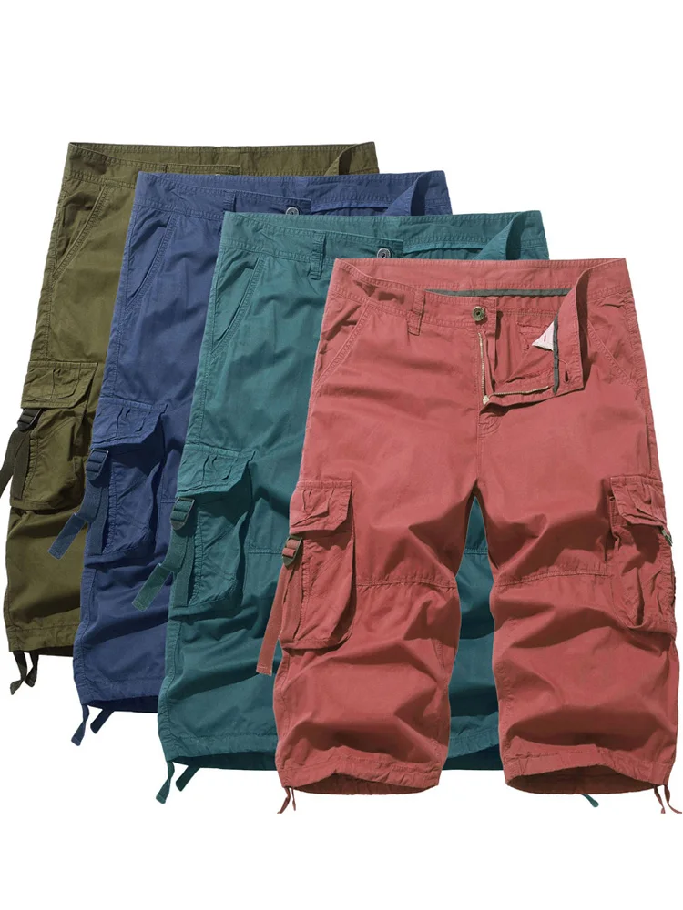 

Men's Casual Cotton Work orts Summer 2025 New Sle Thin Straight Leg Loose Fit Large Size Seven-Quarter Length Pants