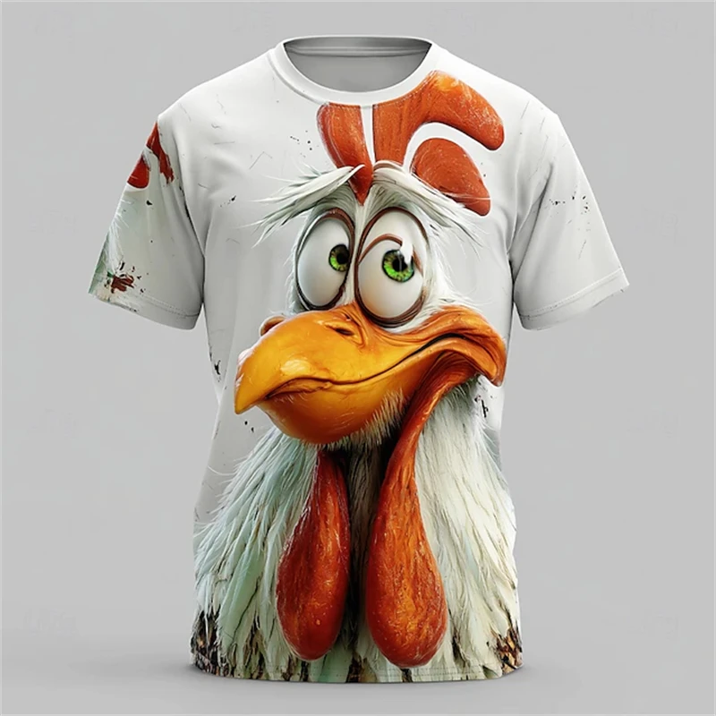 

2025 Men's Animal 3D Character T Shirt Short Sleeve T Shirt 3D Print O-Neck Shirt Exaggerated Designer Street Casual Tee Tops