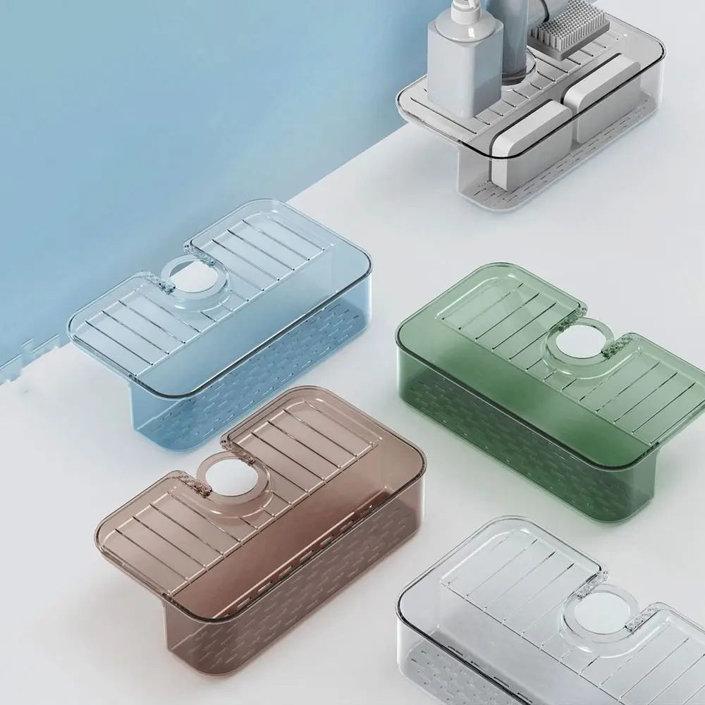 Plastic Sink Sponge Rag Drainer Rack Non-Slip Large Capacity Wipe Drain Storage Rack Anti-Splash Cleaning Brush Storage Holder