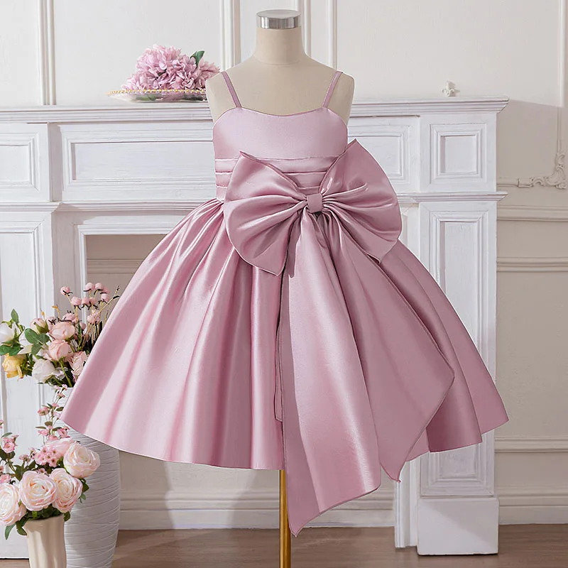 Festive Dress For Girl Big Bow Princess Dress Baby Girls Party Dresses For Graduation Birthday Party Wedding Bridesmaid Dresses