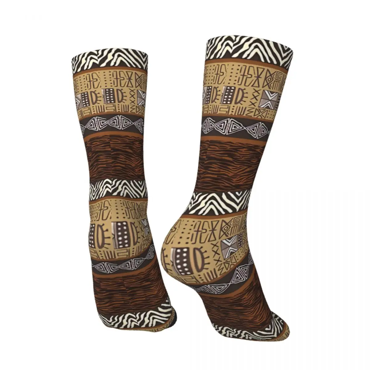 Funny Men's Socks Abstract Mixed African Tribal Pattern Vintage Harajuku Hip Hop Novelty Pattern Crew Crazy Sock Gift Printed