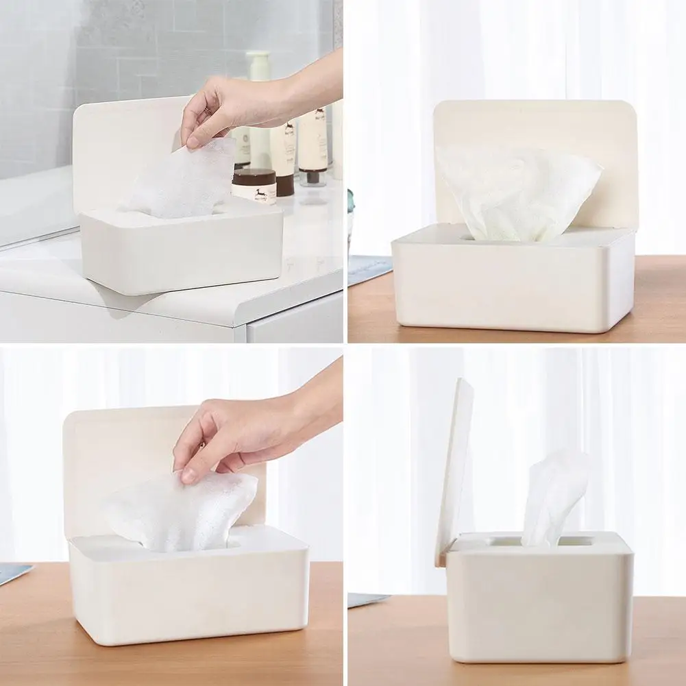 New Simple Style Dustproof Wet Tissue Box With Lid Baby Tissue Waterproof Box Cover Storage Wet Holder Dispenser Nappy Tiss A5H7