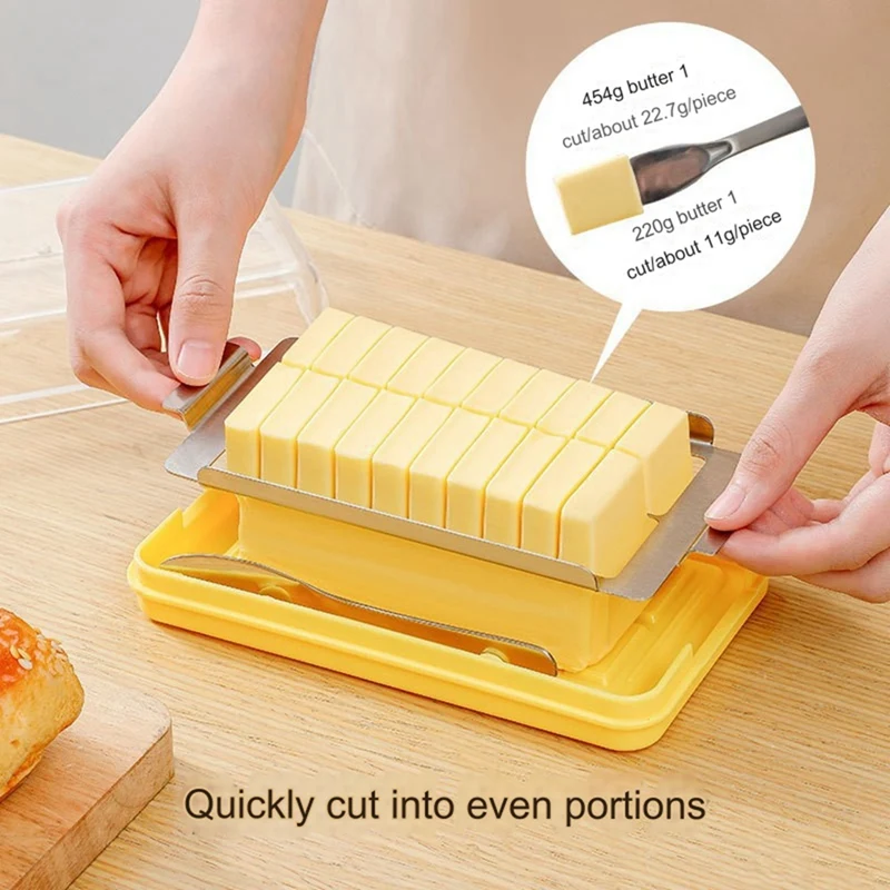 Butter Cutting Storage Box Time-Saving Butter Slicer Refrigerated Butter Container With Stainless Steel Cutter