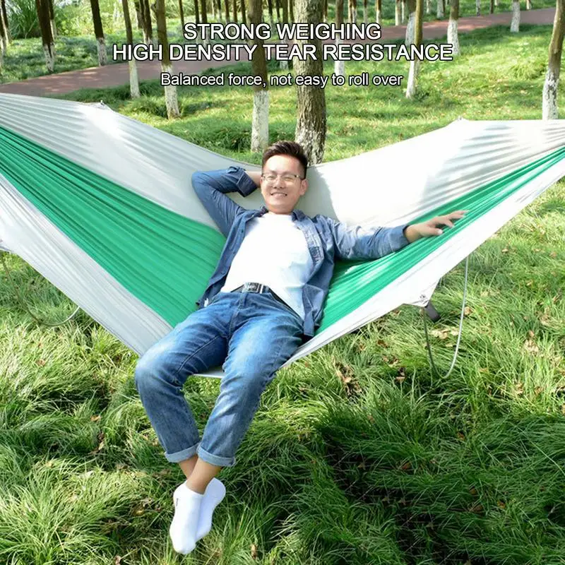 

Hammocks For Outside Lightweight Outdoor Hammock Tree Hammocks Nylon Parachute Hammock Waterproof Dual Support Poles For Fishing