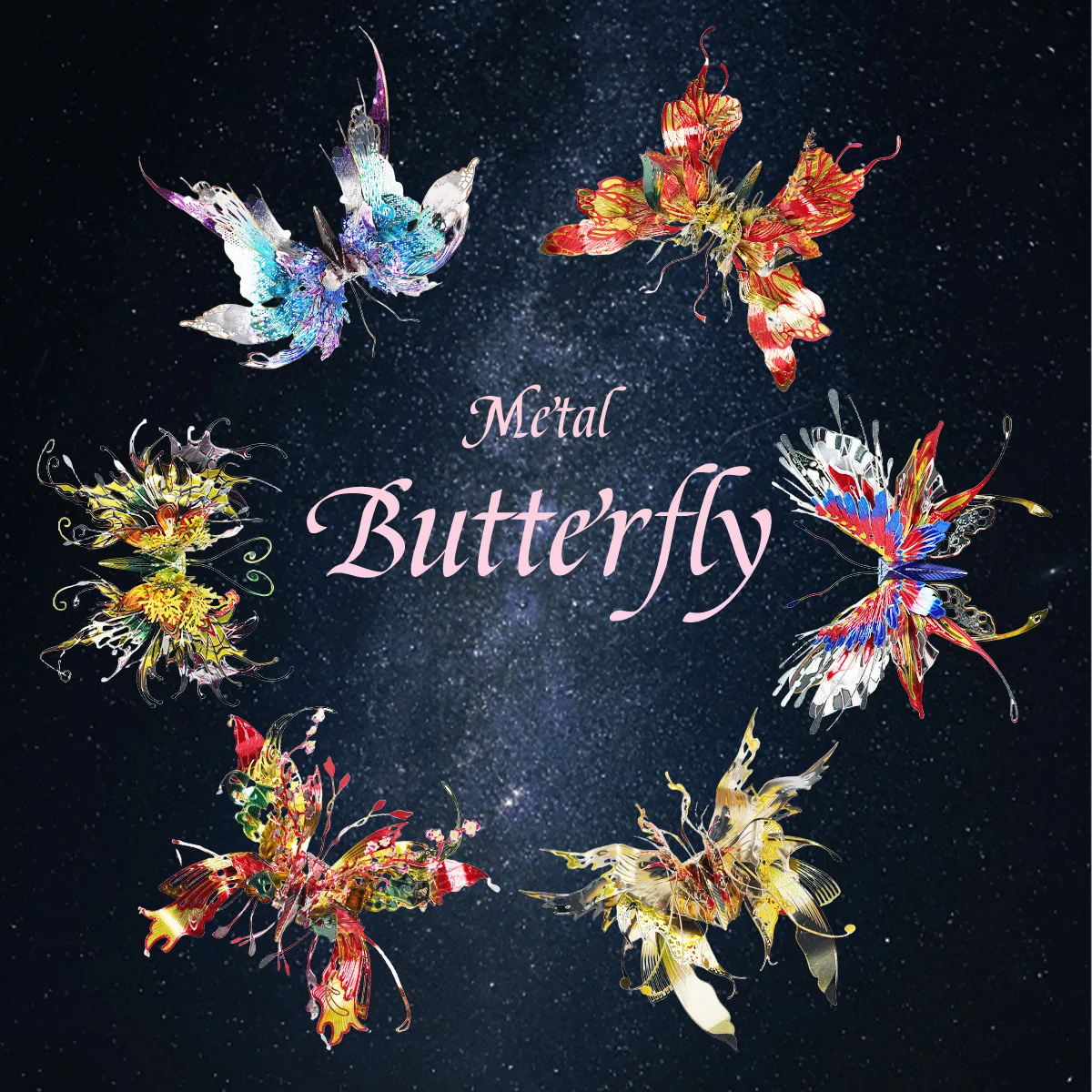 3D Mini Feather Wing DIY Metal Butterfly Puzzle Creative Insect Ornament Craft Gift Assembly Educational Puzzles Kit for Adults