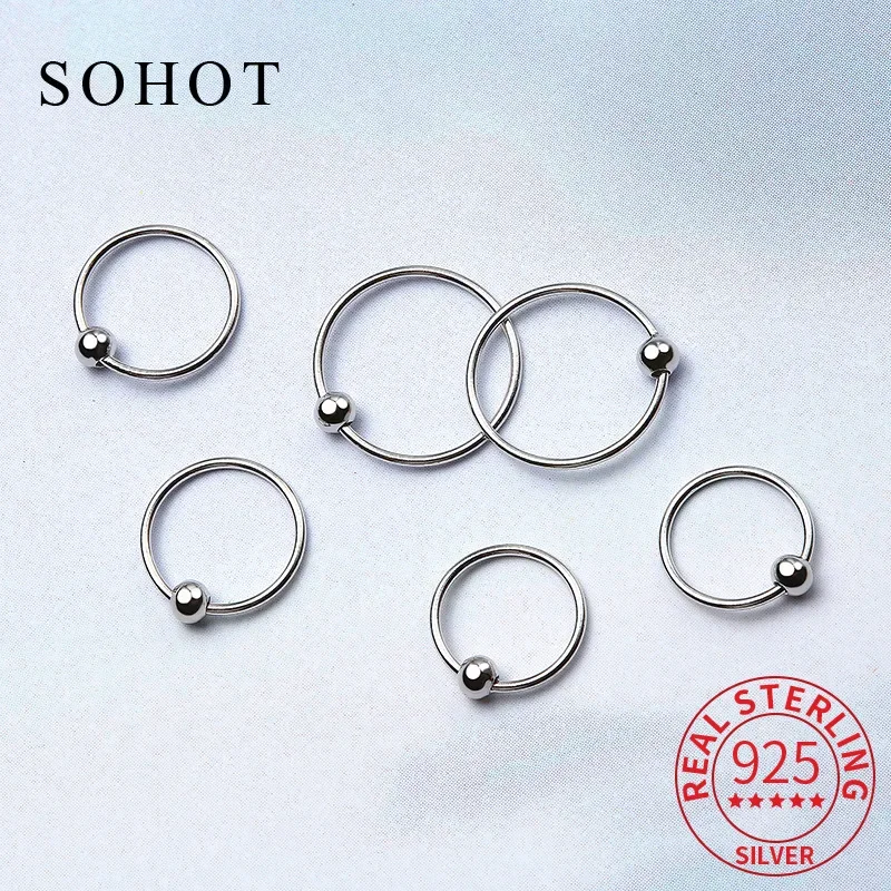 Minimalist Real 925 Sterling Silver Round Small Hoop Earrings Trendy Accessory For Women Girlfriend Jewelry Party Gift