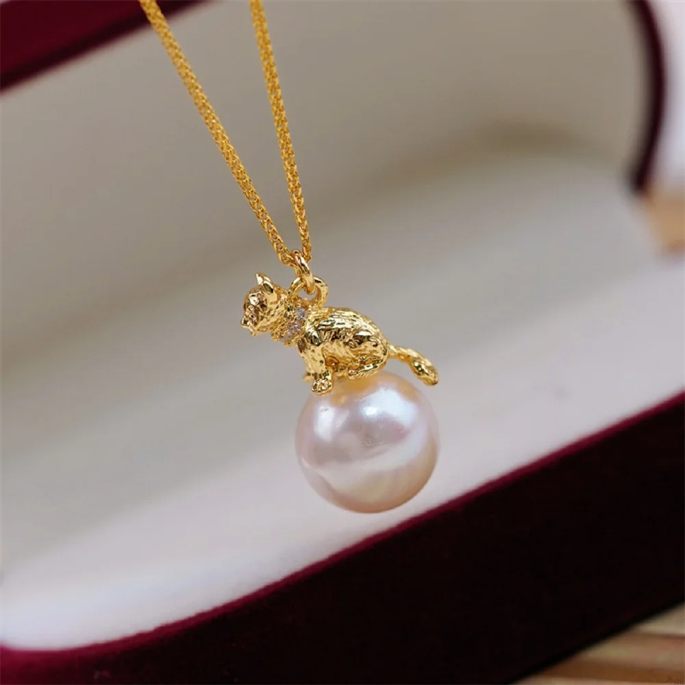 Gorgeous Giant AAAA 8-9mm 9-10mm 10-11mm 11-12mm 12-13mm round pearls Nanhai Gold Pearl Pendant NECKLACE 18INCH