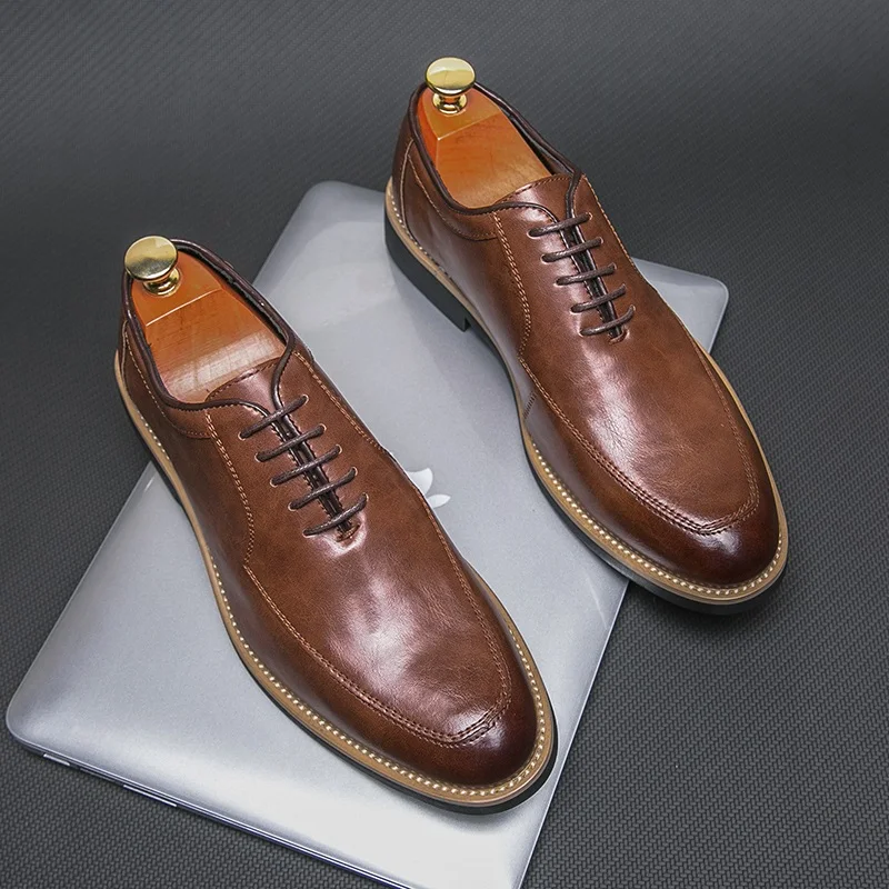 

Golden Sapling Formal Shoes Men Fashion Leather Flats Comfortable Men's Casual Business Shoes Dress Office Oxfords Wedding Flats