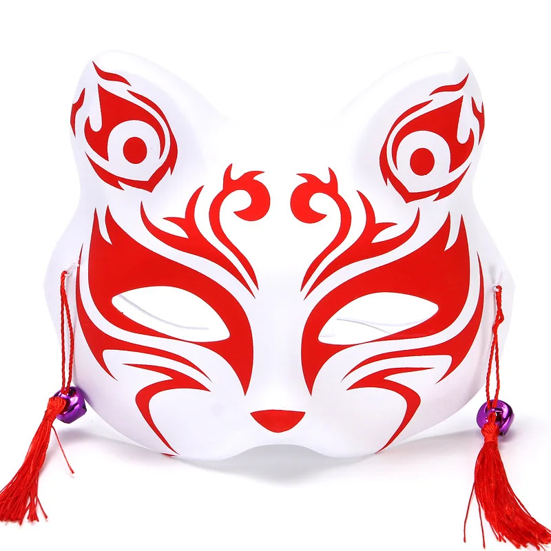 Rave Festival Mask Blister PVC Kabuki Mask Kabuki Kitsune Mask For Anime Conventions Costume Parties Halloween Events