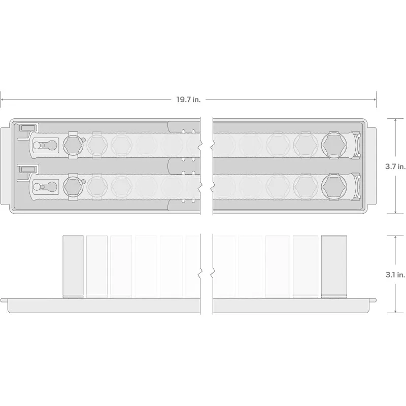 3/8인치 드라이브 6포인트 임팩트 소켓 세트(레일 포함), 38개(6-24mm) |   SID91211