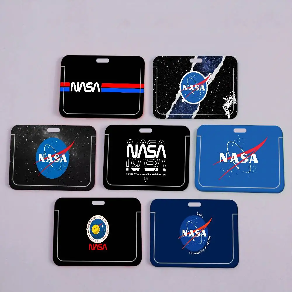 Classic Hit N-NASA-A ID Card Holders Lanyards Girls Door Card Case Hanging Rope Women Badge Holder Neck Strap Business Card