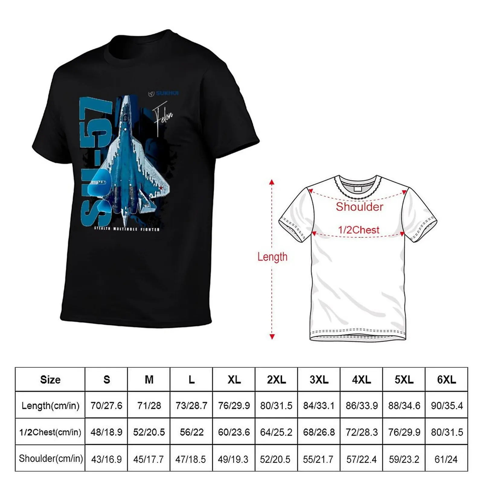 Sukhoi Su-57 Stealth Multirole Fighter Aircraft T-Shirt Regular Fit Plain Tee Shirt T-Shirt