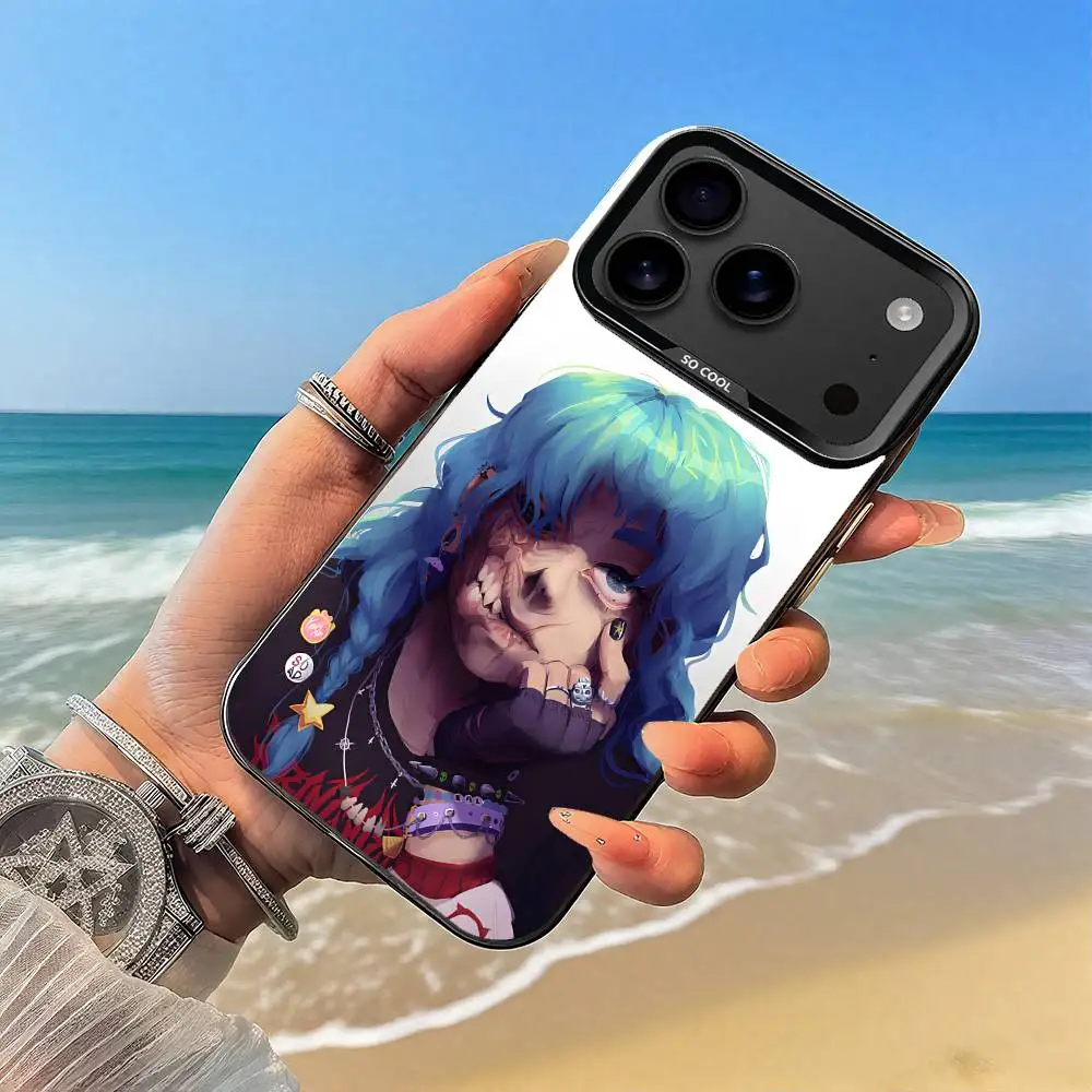 حافظة هاتف كارتون S-Sally Face SF حافظة سوداء لهاتف iPhone17,16,15,14,13,12,Pro,Max,Plus,E,SE4,Air,Mini