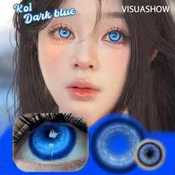VISUASHOW Lovely Blue Colored Contact Lenses, Soft Lens, Anime Cosplay & Cyber Cute Style, for Cosplay Party & Costume Makeup