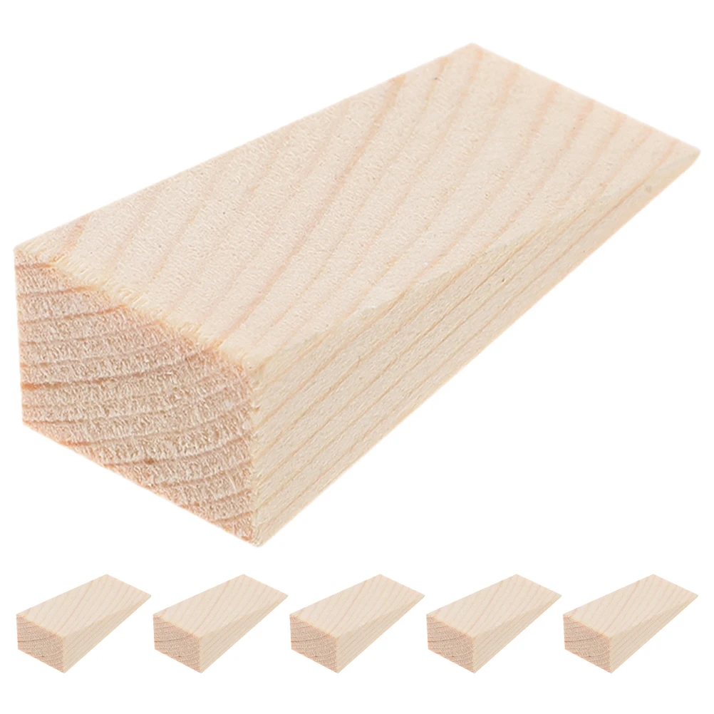 

6 Pcs Wooden Door Stoppers Wedge Chevron Design Nonslip Wood Material Door Stops Security Mechanical Outdoor