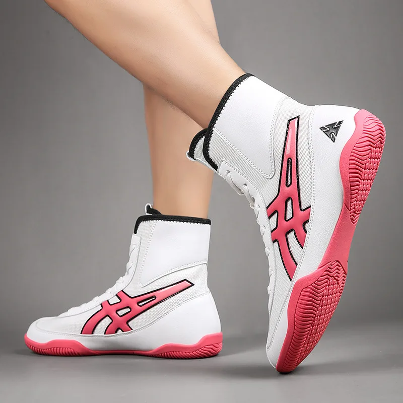 Professional Pink Women Wrestling Shoes High Top Breathable Mens Boxing Sneakers Comfy Wrestle Male Training Boots Tenis Hombres