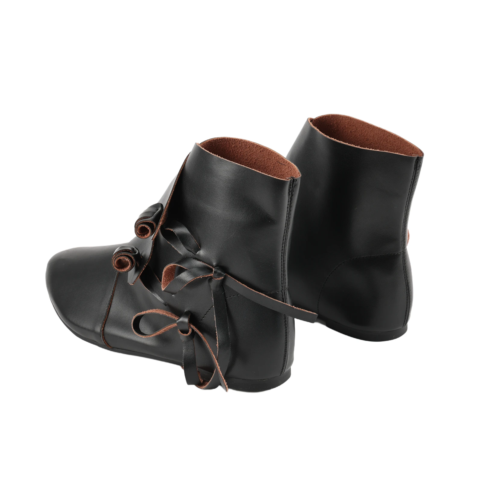 ผู้ชาย Renaissance รองเท้า Slip on Lace Up ไวกิ้งยุคกลางโจรสลัดแบนผูกรองเท้าฮาโลวีน Cuff รองเท้า