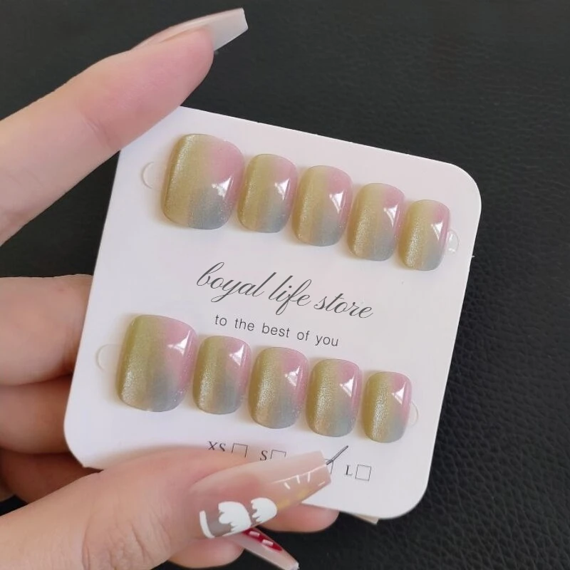 

10pcs Monet’s Garden Fake nails Nail tips Press on nails Soft gel tips nail Short nail False nails