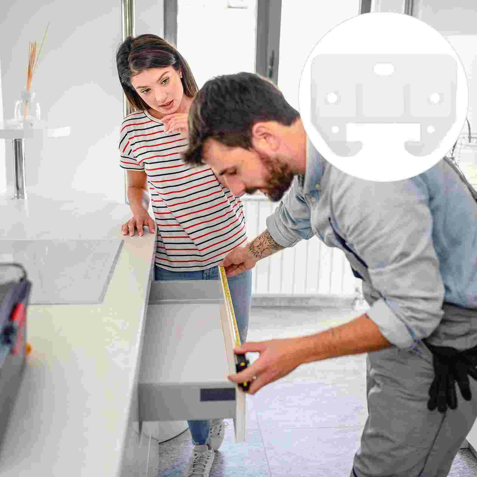 Parti per binari per cassetti da 10 pezzi Guide per binari in plastica Mini chiusure in legno per tazze per armadi