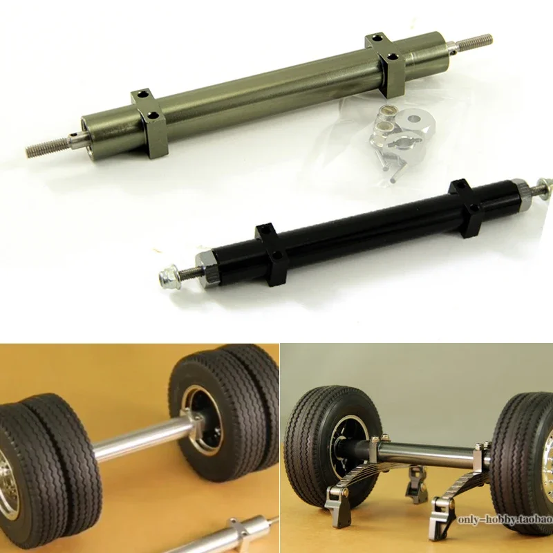 Metal Non-powered Rear Axle 120/140/160mm for 1/14 Tamiya RC Truck Trailer Scania 770S R620 Actros 3363 Volvo FH16 MAN LESU Part