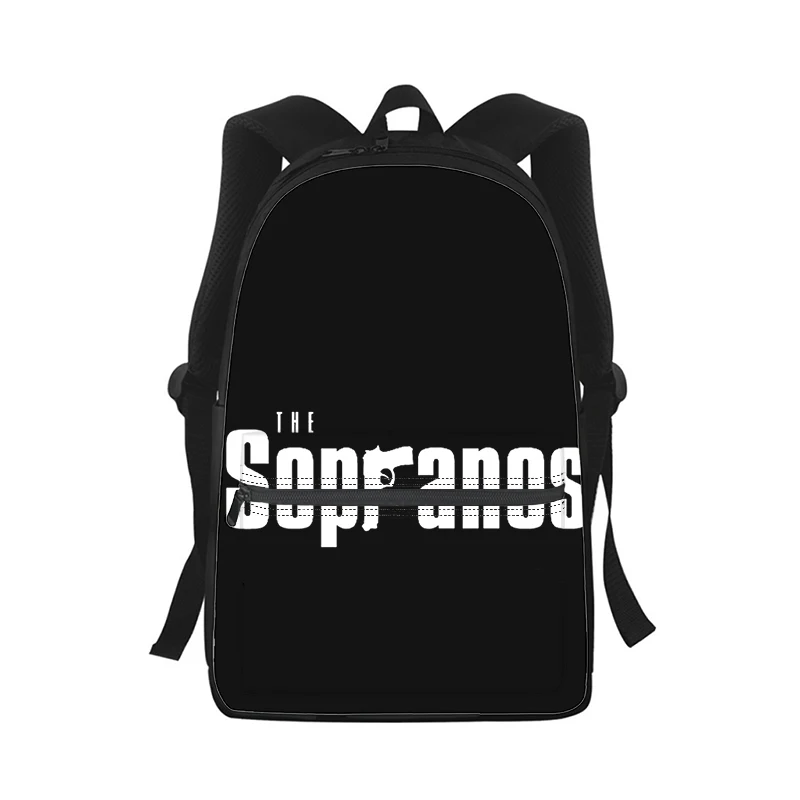 The soprano tas punggung Laptop Pria Wanita, ransel berpergian cetakan 3D untuk sekolah murid