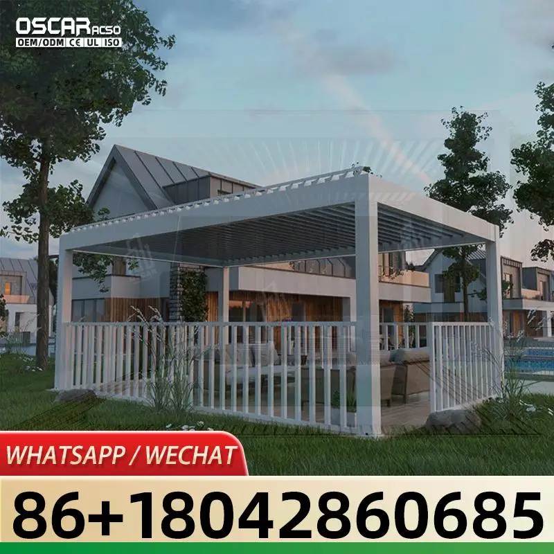 4x3 3x4 Motorized Electric Aluminum Outdoor Sides Roof Pergola for European Backyards Patios Gardens pergola