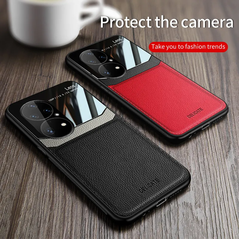 Huawei P 50 Pro P50Pro JAD LX9 Case Silicone TPU Bumper Leather Glass Back Cover Shockproof Case for Huawei P50 Pro HuaweiP50