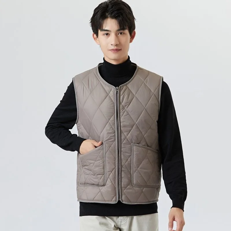 

Premium Cotton Vest for Men Heavy Duty Fleece Lined Winter Coat with Inner Layer Outerwear Thermal Insulation