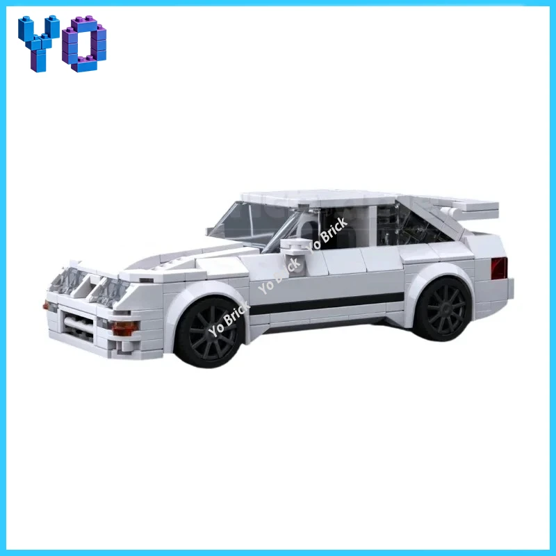 DIY Retro Garage Scene Blocks Old School 80s Turbo Racing Fastback Coupe Handmade Brick Toy 423PCS
