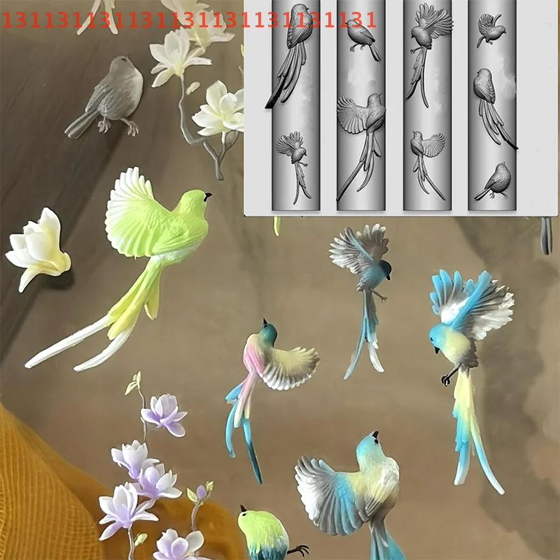 لتقوم بها بنفسك قالب نحت شفاف للتقليم الديكور سيليكون مسمار الفن قالب الشريط القوس أحذية الباليه ورقة الطيور تصميم أداة #3