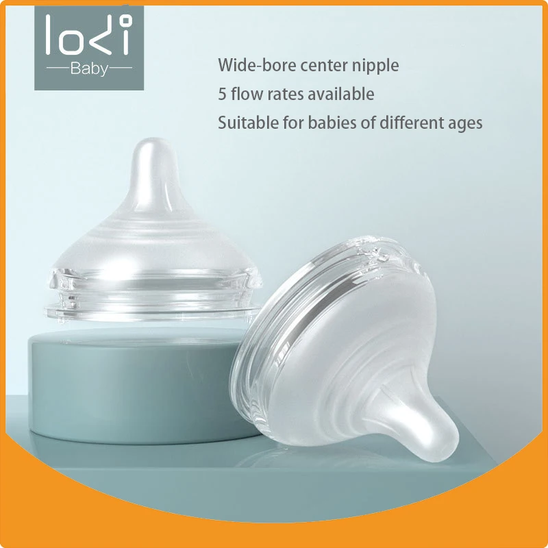 

Suitable for LODI Newborn Baby Wide Mouth Bottle Soft Silicone Nipple Anti-Colic Bottle nipples for infants 0-12 months