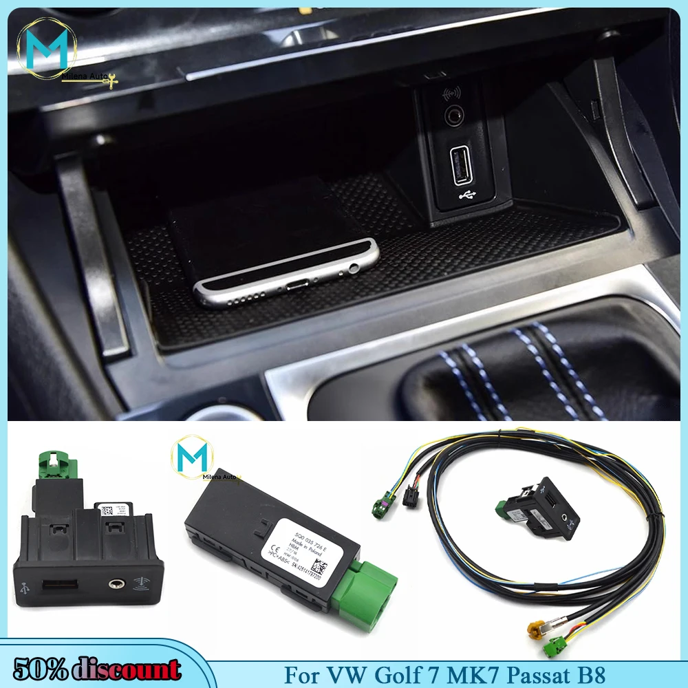 

5Q0035726E 5Q0 035 726 E For VW Golf 7 MK7 VII For Passat B8 CarPlay Media USB AUX Switch MIB2 MDI USB AMI Adapter Plug Socket