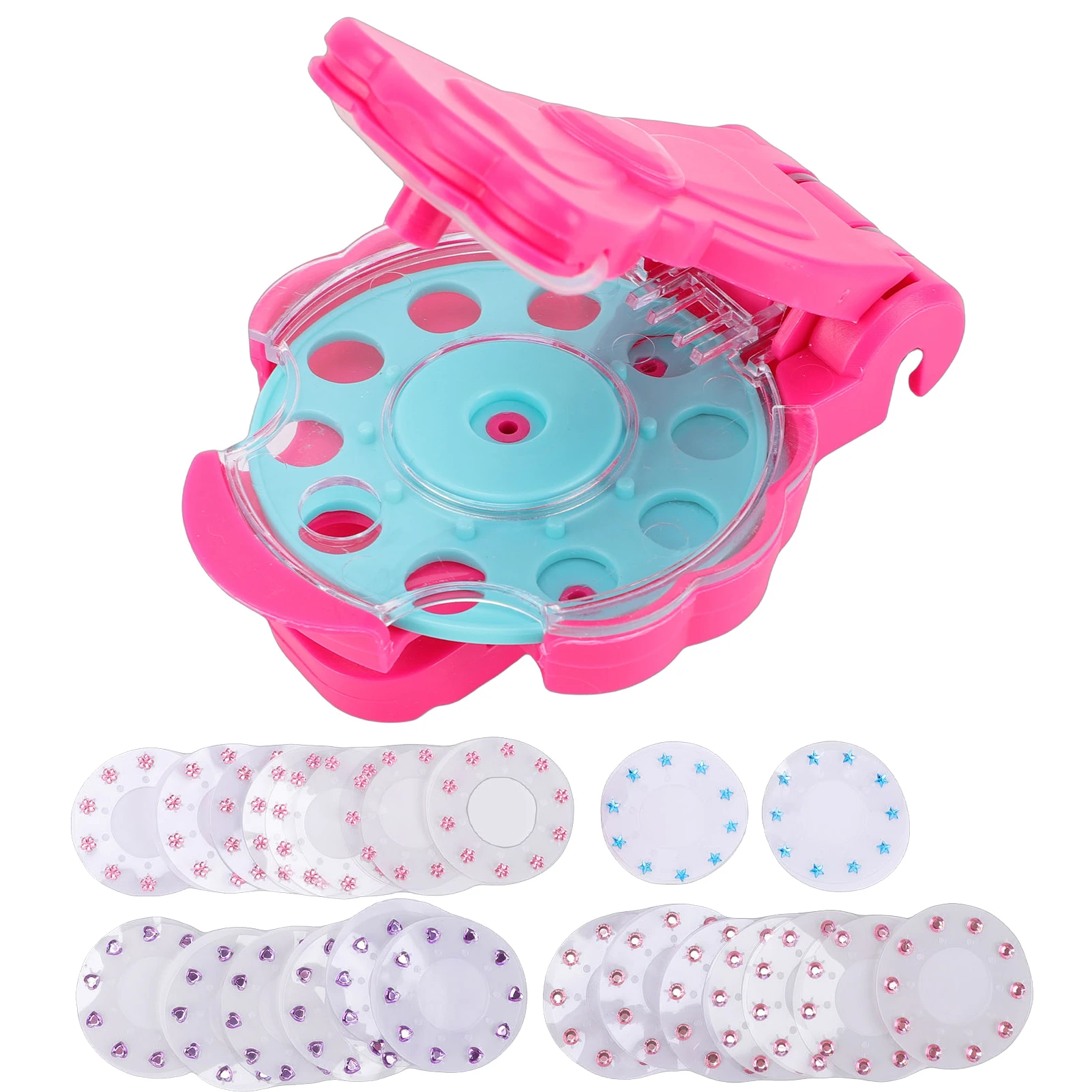 1Set Haar Sieraden Druk Film Diamant Haaraccessoires DIY Set Kinderen Speelhuis Dress Up Haar Bling Styling Tool