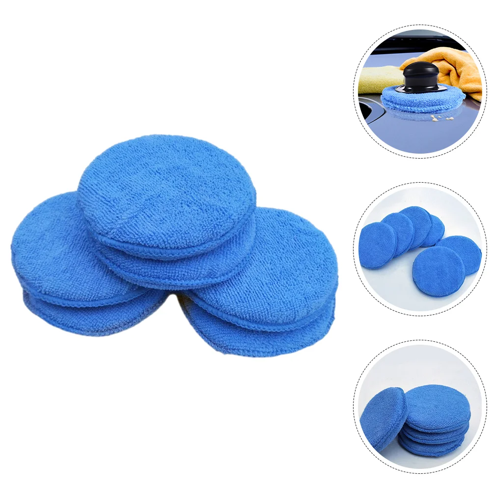 

6 Pcs Car Wash Sponge Wax Pad Buffing Pads for Polishing Kit Round Applicator Microfiber Tools Cleaning Buffer