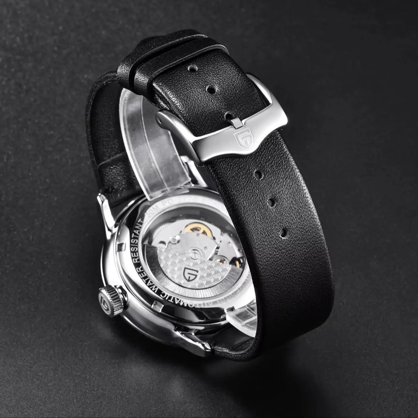 PAGANI DESIGN Minimalist Low-Key Luxury Men Mechanical Watch Elegant Premium Leather Strap Hardlex Calendar 30m Waterproof Watch view 5