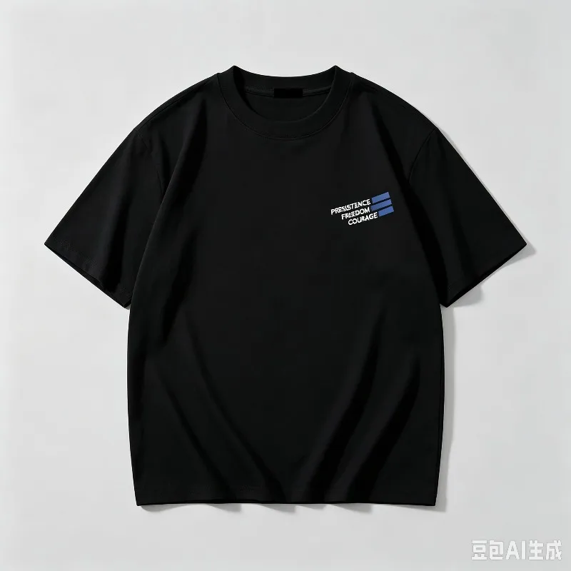 PERSISTENCE FREEDOM COURAGE Men’s Minimal Chest Text Graphic T-Shirt Soft Modal Casual Tee for Streetwear Gift