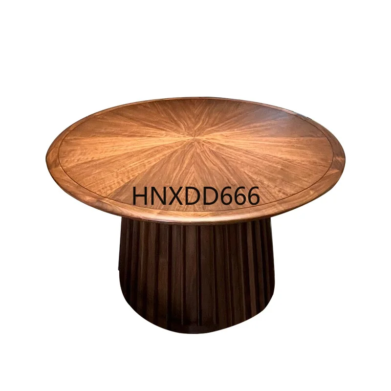 

New Chinese solid wood round dining table and chair combination