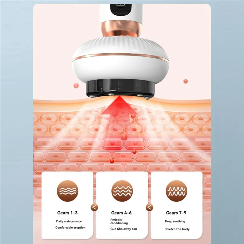 AA20-Intelligent Negative Pressure Cupping Massage Instrument Electric Guasha Scraping Apparatus Heating Body Massage