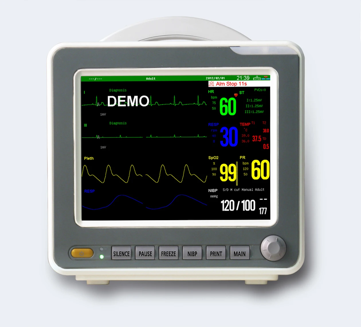 Sinnor Portable Medical Multi Parameter Monitor SNP900L Patient Monitor for Bedside Patient Monitor 3 Parameters