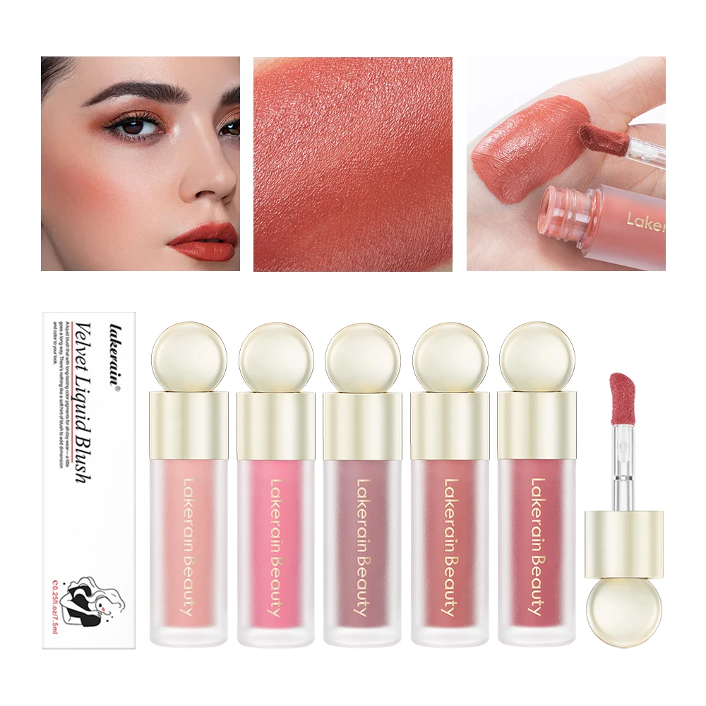 7,5 ml Mattes flüssiges Rouge, Samtrouge, orangefarbenes Pfirsich-Gesichtspigment, dauerhafte Schönheit, natürliche Wangen-Tönungscreme, wasserfestes Rouge