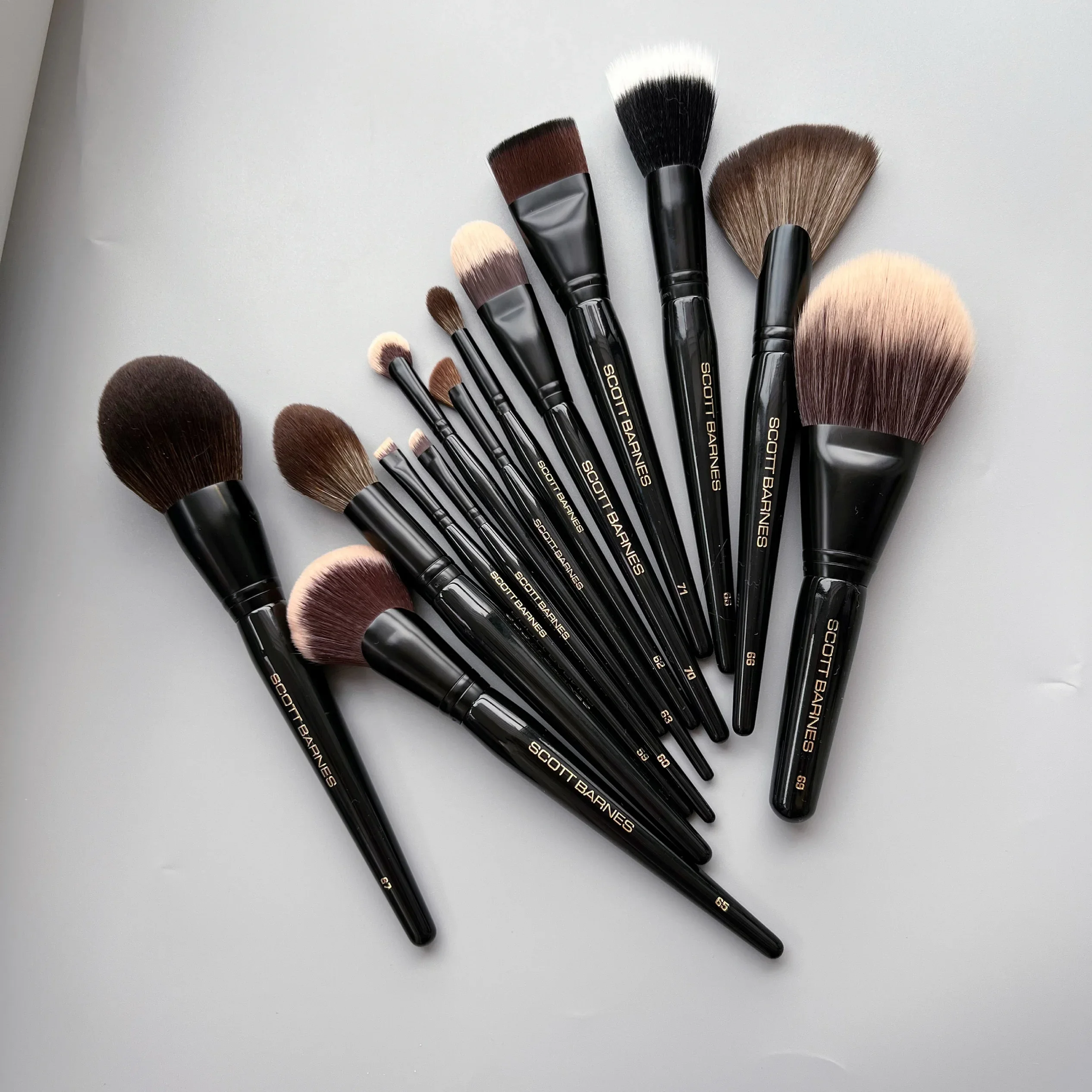 Luxury Black Makeup Brushes Set from SCOTT Super-soft Synthetic Hair Face Powder Blush Eye Shadow Blending Cosmetic Brush Tools