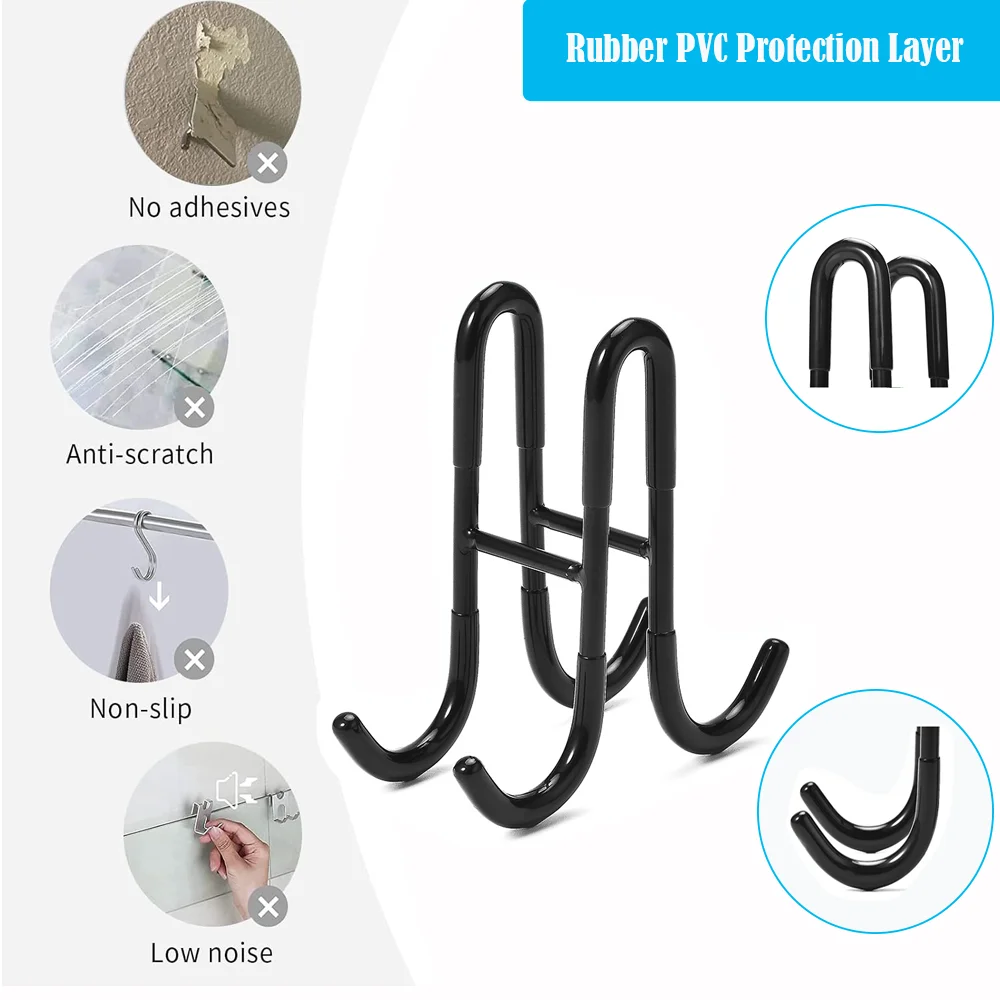Over Shower Glass Door Hook, Stainless Steel Shower Door Hooks, Bathroom Frameless Drilling-Free Hanger, Double Side Towel Hooks
