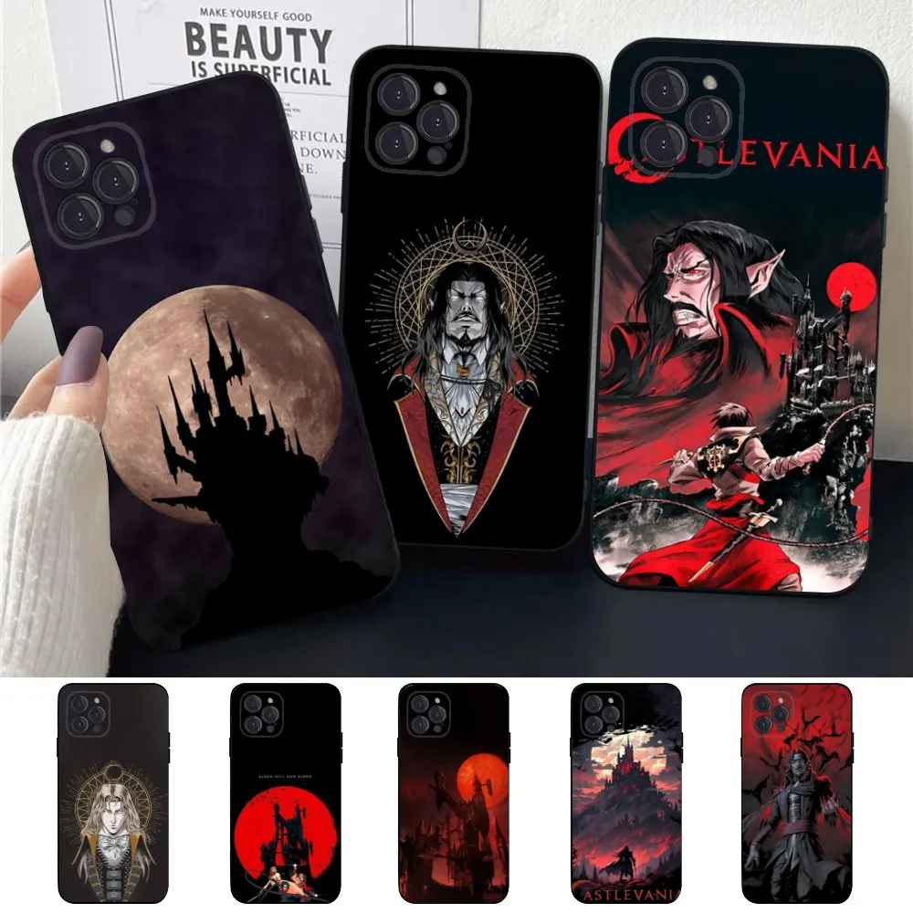 C-Castlevania  Phone Case For Apple iPhone 15,14,13,12,11,XS,XR,X,8,7,Pro,Max,Plus,mini Silicone Black Cover