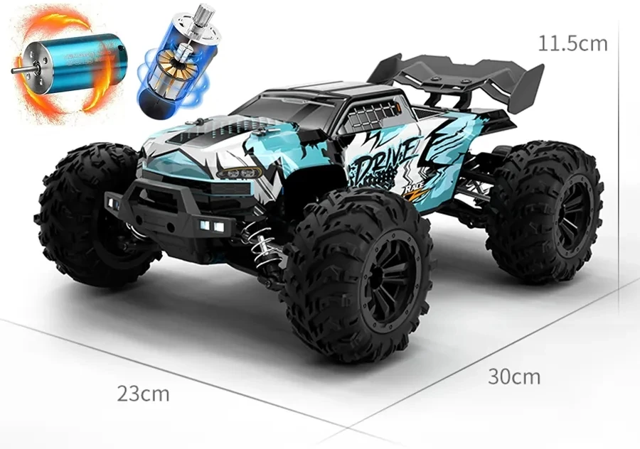 Buggy RC Brushless 1/10 4X4 RTR All Terrains, Camion Telecomandato Ad Alta Velocit&agrave;, Modello X-03, 4WD, Con Batterie
