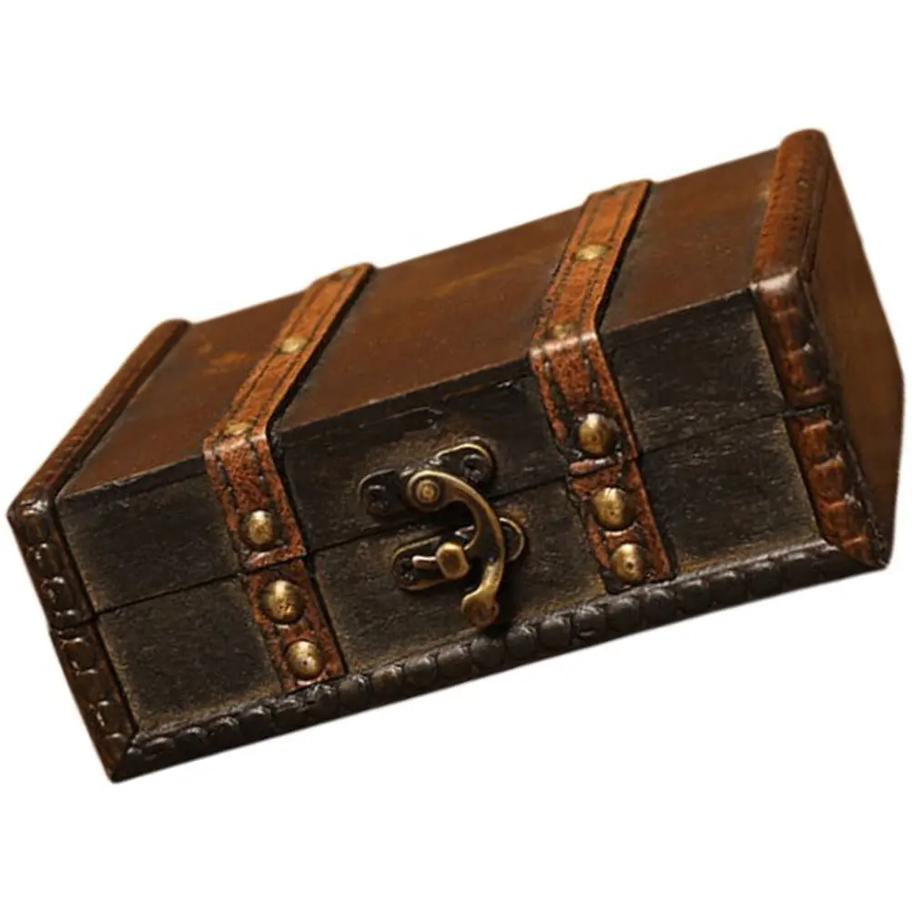 

Vintage Wooden Jewelry Box Decorative Storage Case Portable Organizer for Earrings Rings Necklaces Bracelets Durable Jewelry