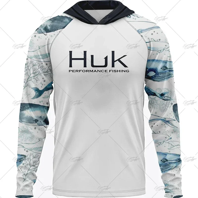 

HUK Jersey Fishing Clothing Summer Crewneck Shirt Tops Print Camisa De Pesca Fishing Long Sleeve Uv Protection Wear Hoody