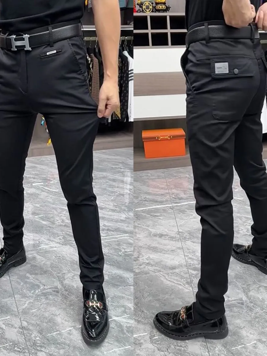 

Busin Casual Men's Slim Fit Straight Leg Pants Spring Autumn Faionable Korean Sle Suits Pants Versatile Slimming Effect