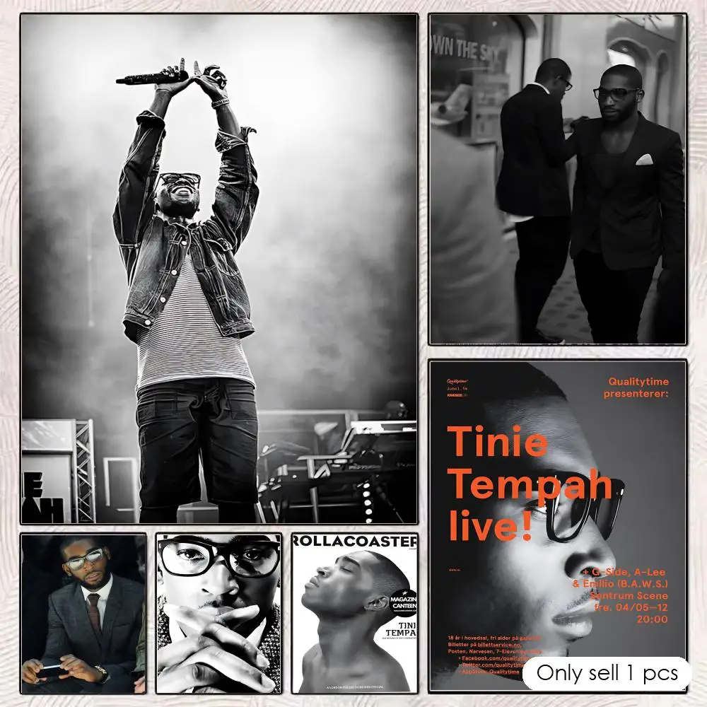 Rap artist T-Tinie T-Tempah Poster Self-adhesive Wall Mural Art Waterproof Sticker For Bar Room Decor High Quality Print Gift
