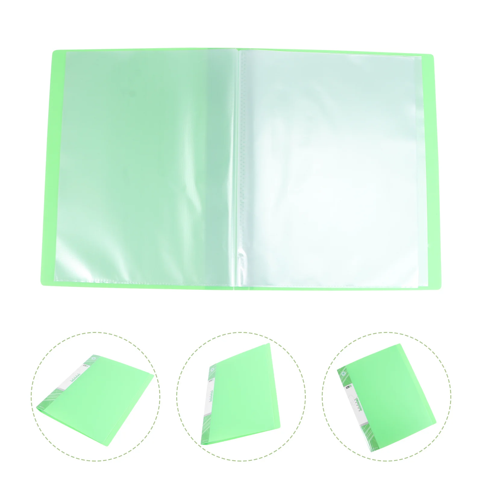 مجلد A4 إدراج 20 صفحة كتيب معلومات منظم المستندات البلاستيكية للتخزين المكتبي المدرسي باللون الأخضر #1